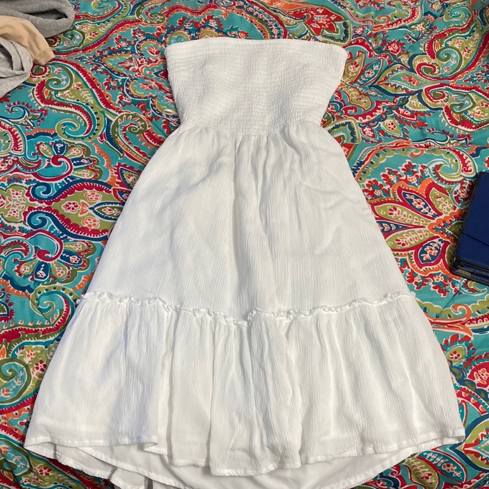 White Hollister dress with cut-out back.